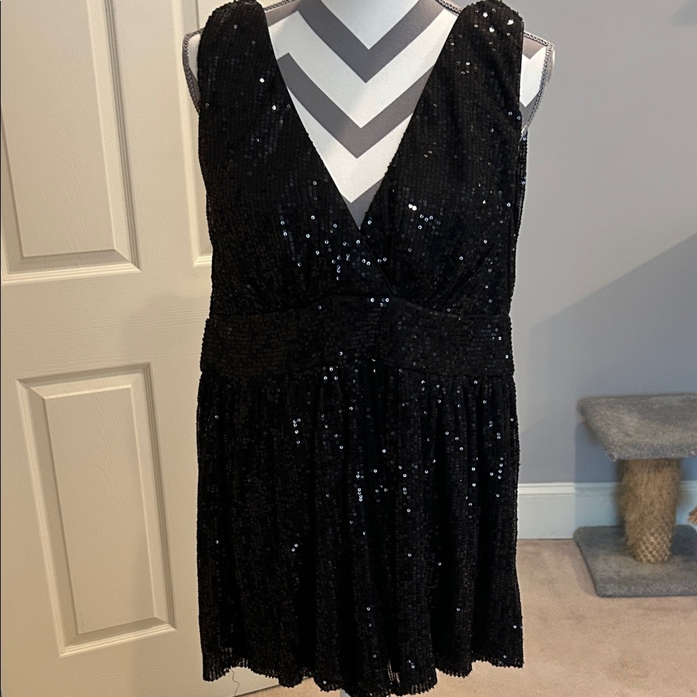 Elegant Black Sequin romper. Great forNew Years Eve!